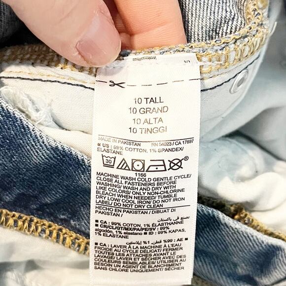 Old Navy High Rise Loose OG Secret Smooth Pockets Ripped Jeans Blue 10 Tall - Picture 6 of 12